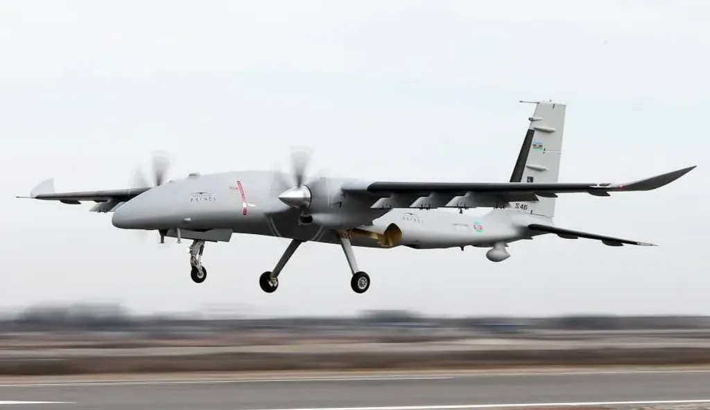 The Bayraktar Akinci, a Turkish uncrewed aerial vehicle.