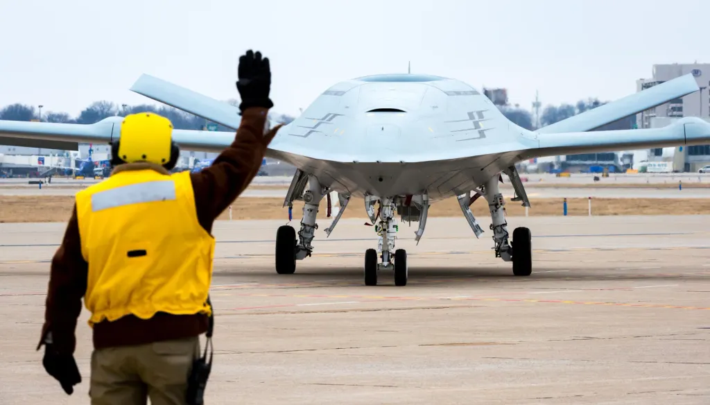 Boeing MQ-25 Stingray carrier-based unmanned aerial refueling tanker, one of the programs cited for delay in the GAO report