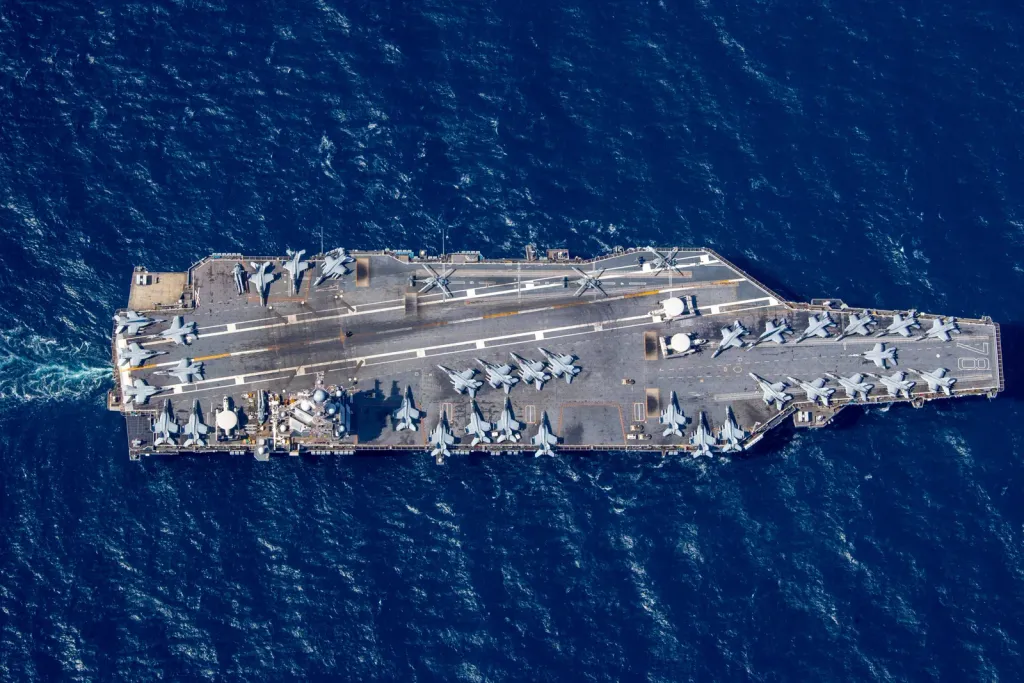 The Gerald R. Ford-class Aircraft Carrier, a U.S. warship.
